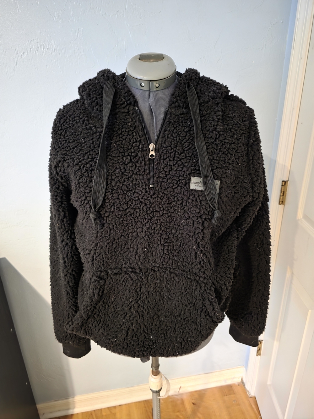 Simply Southern Black Sherpa Half-Zip Hoodie
